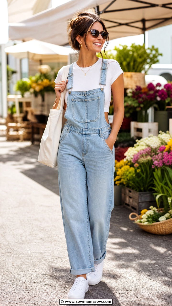 Crop Top With Overalls - 20 flattering crop top outfit ideas