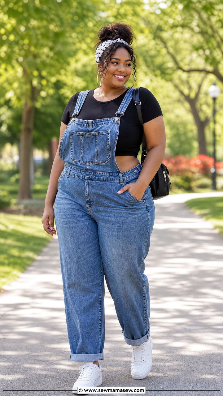 Crop Top With Overalls - 20 crop top outfits for curvy women