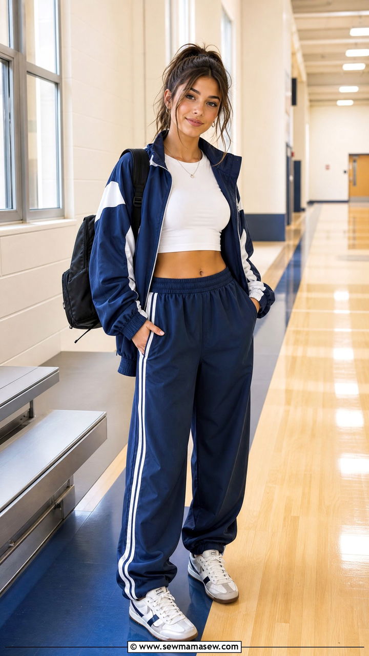 Crop Top With Track Pants Outfit - 20 crop top outfits for school