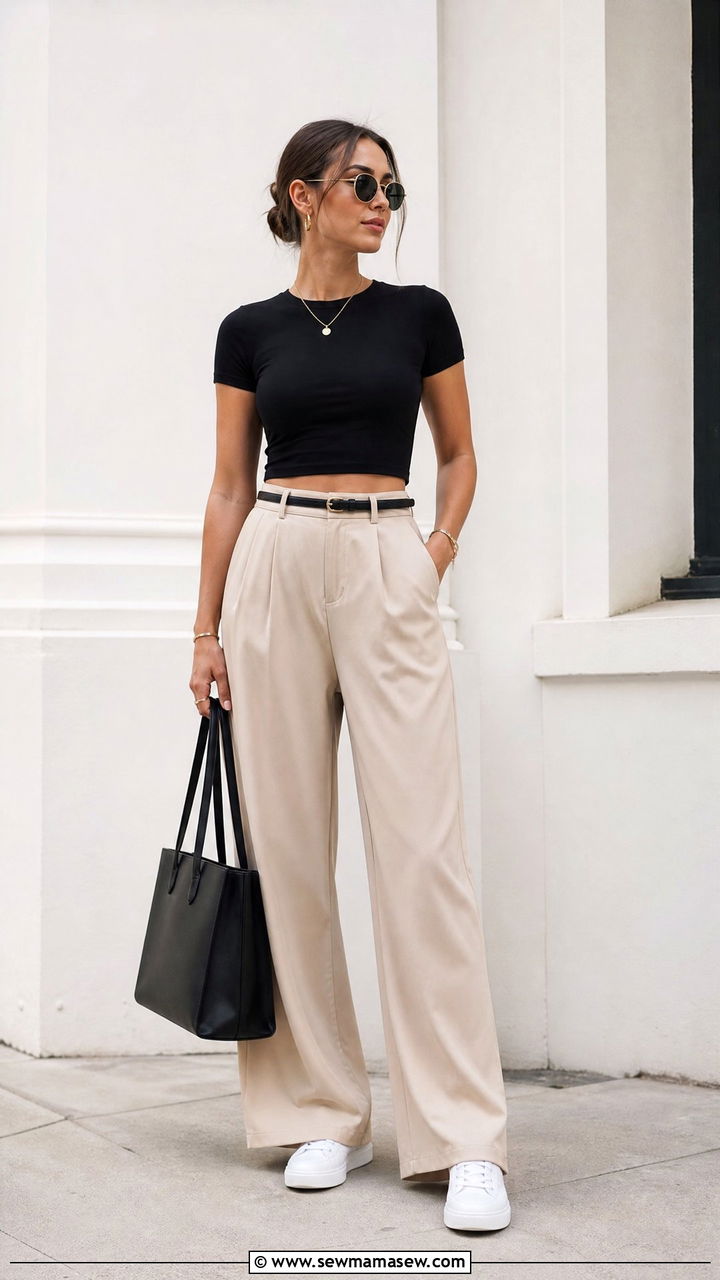 Crop Top With Wide Leg Pants - 20 how to style a crop top