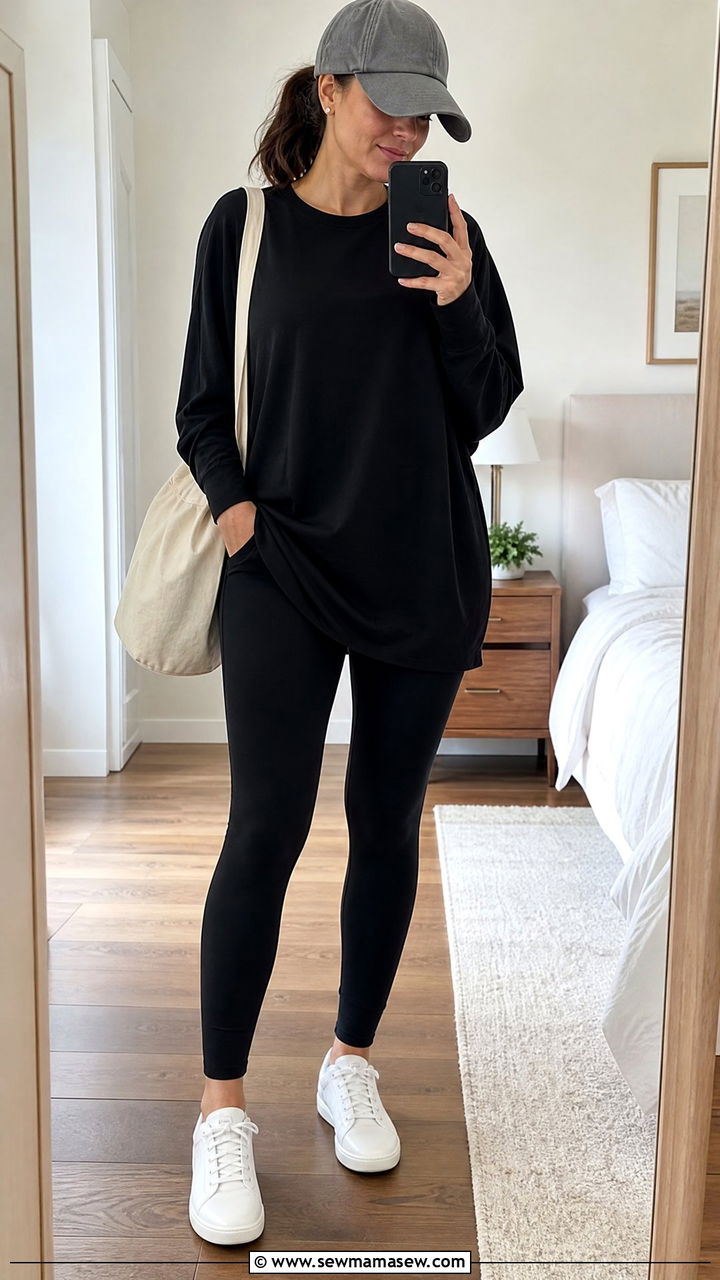 Dolman Sleeve Top With Black Leggings - 20 dolman sleeve top outfit ideas