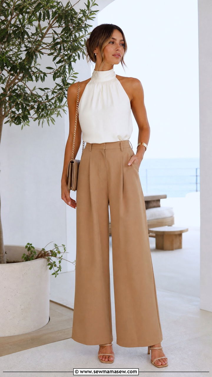 Elegant Halter Top Outfit - 20 elegant top outfit ideas