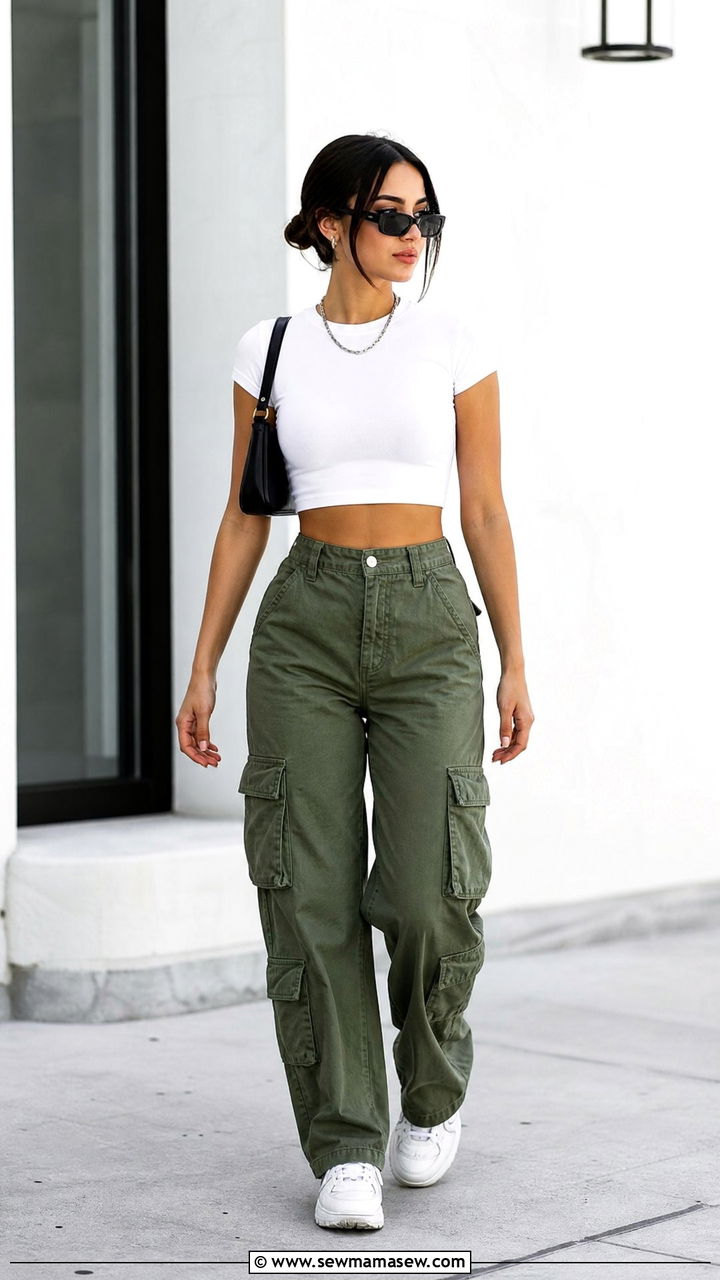 Fitted T Shirt With Cargo Pants - 20 fitted t shirt outfit ideas