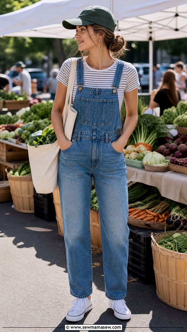Fitted T Shirt With Overalls - 20 fitted t shirt outfit ideas