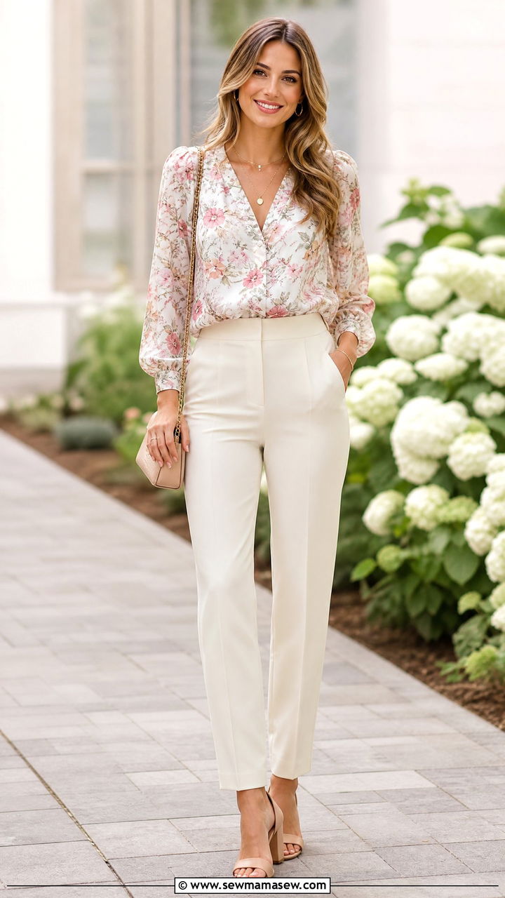 Floral Blouse Spring Top Outfit - 20 spring top outfit ideas