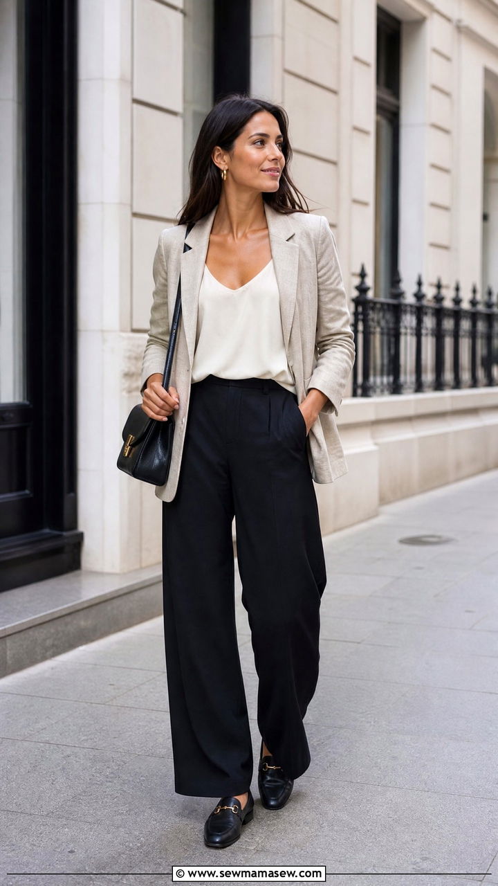 Flowy Tank Top With A Blazer - 20 flowy tank top outfit ideas