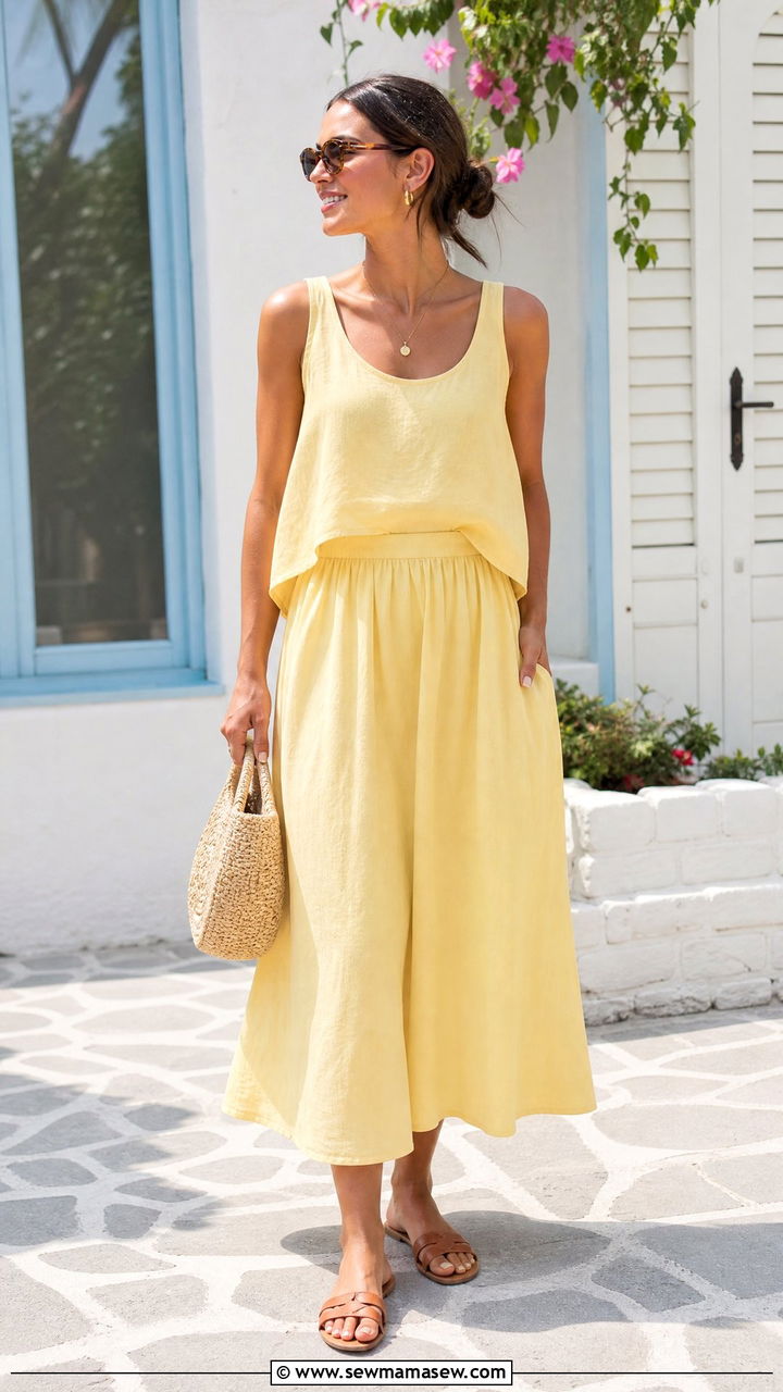 Flowy Tank Top With A Matching Skirt - 20 flowy tank top outfit ideas