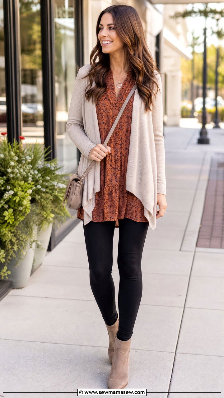 Flowy Tunic Top With Ankle Boots - 20 flowy tunic top outfit ideas
