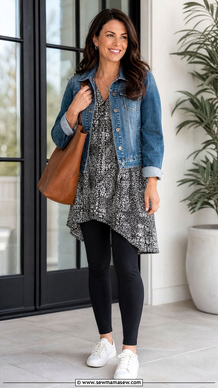 Flowy Tunic Top With Leggings - 20 flowy tunic top outfit ideas