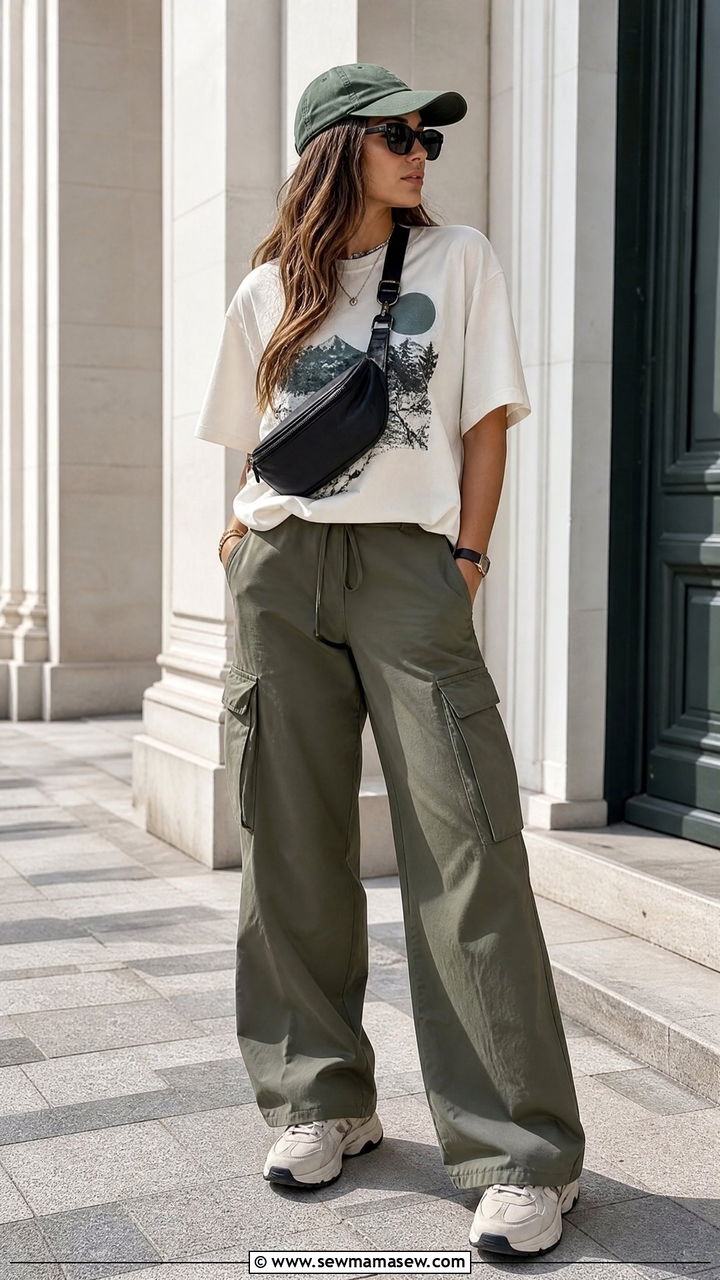 Graphic Tee With Cargo Pants - 20 graphic tee outfit ideas