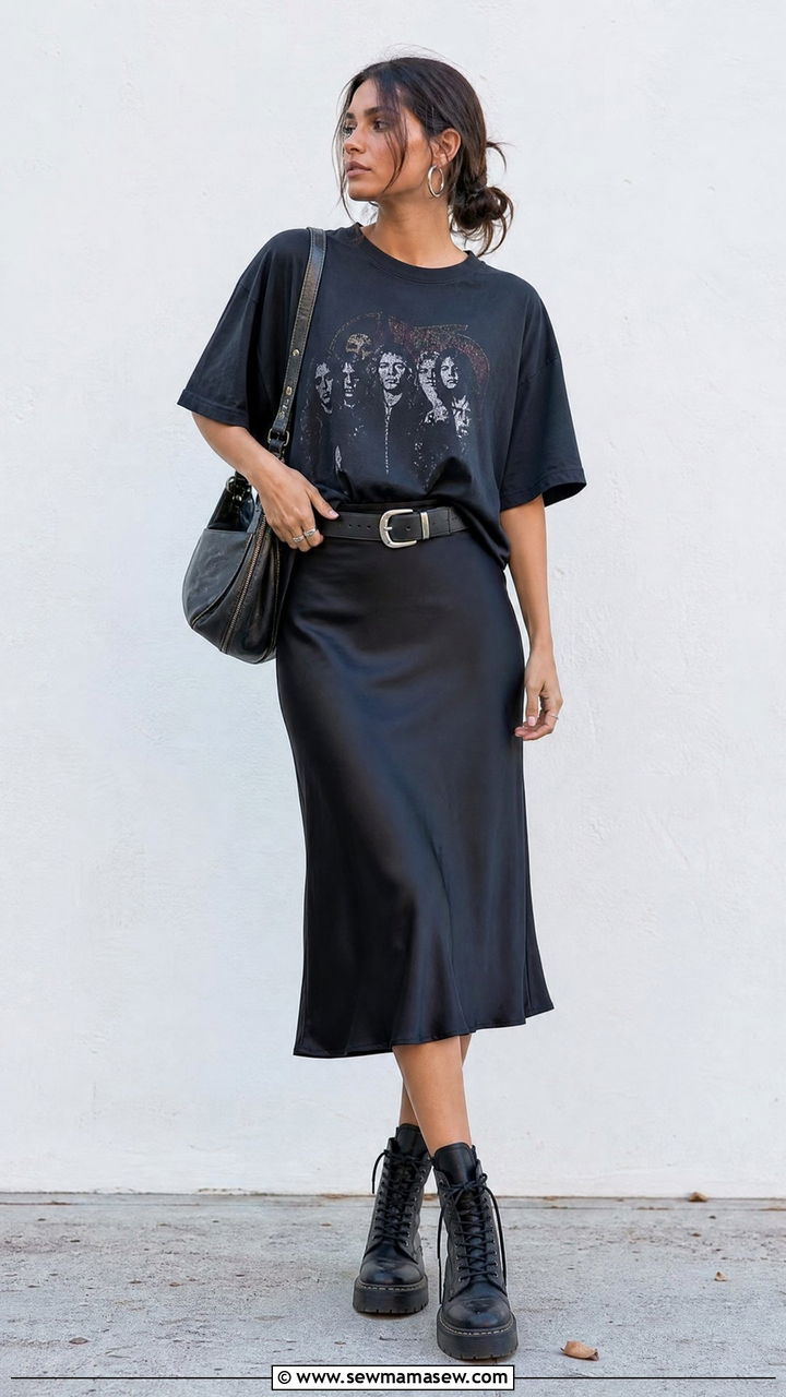 Grunge Band Tee Outfit - 20 grunge top outfit ideas