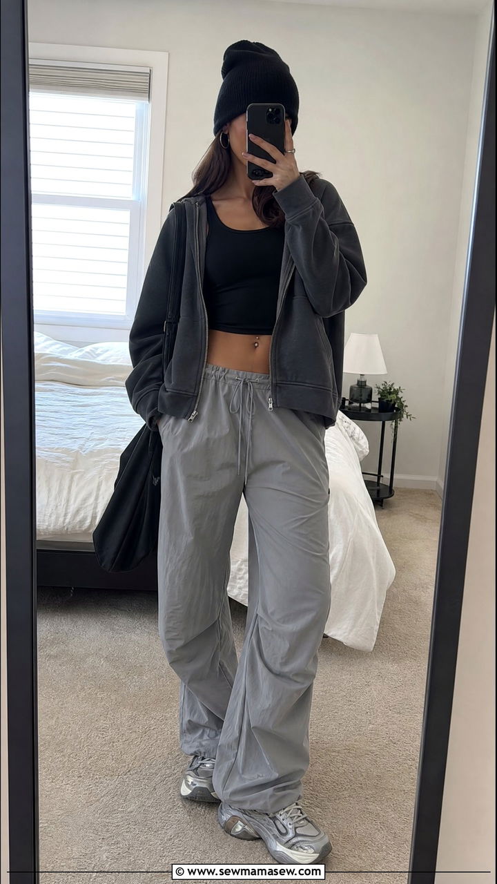Grunge Crop Top With Oversized Hoodie - 20 grunge crop top outfit ideas