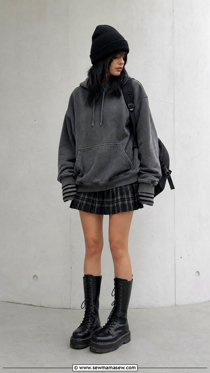 Grunge Hoodie Outfit - 20 grunge top outfit ideas