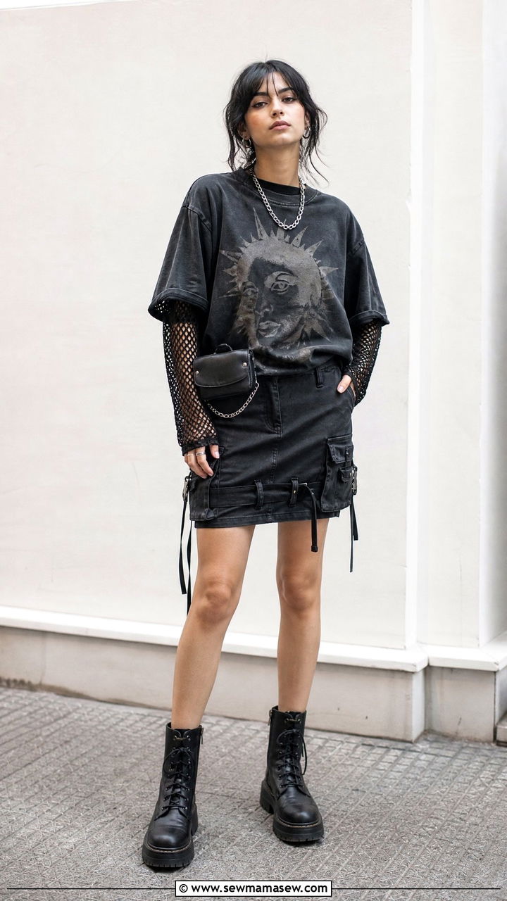 Grunge Mesh Top Outfit - 20 grunge top outfit ideas