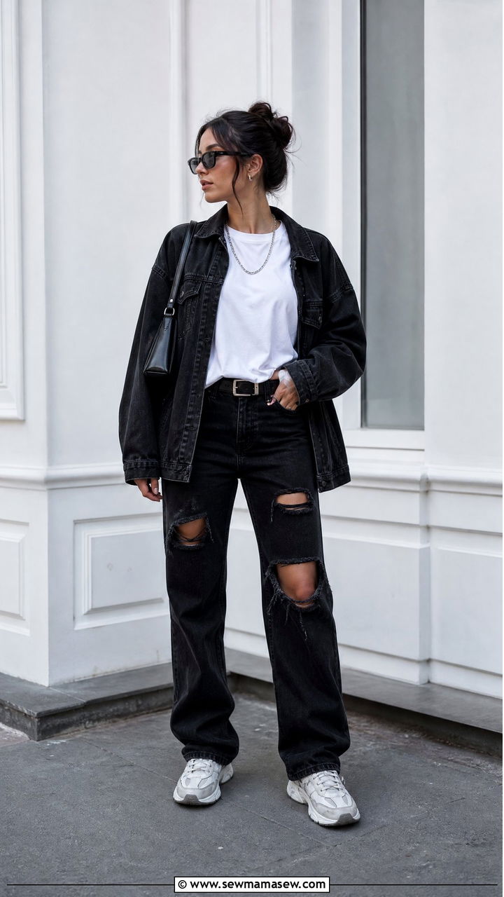 Grunge White Tee Outfit - 20 grunge top outfit ideas
