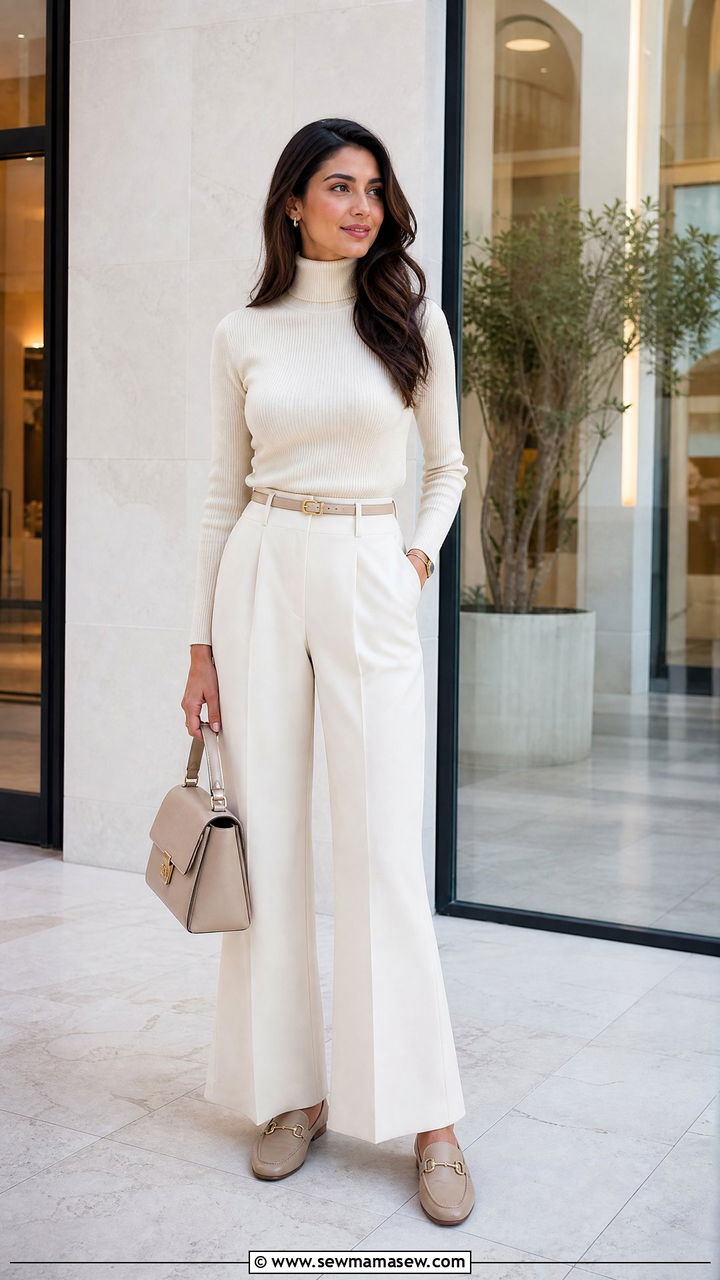 High Neck Top With Monochrome Outfit - 20 high neck top outfit ideas