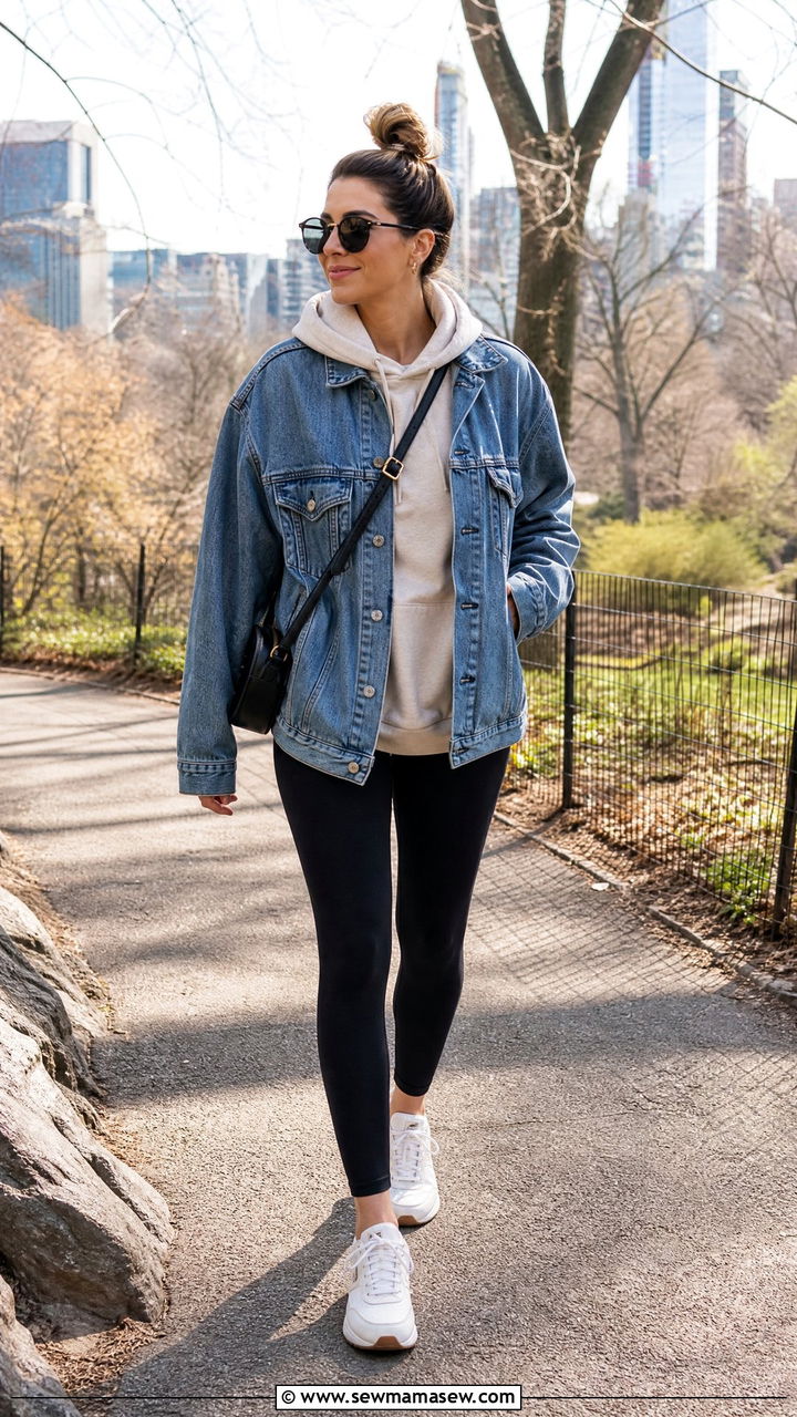 Hoodie And Denim Jacket Outfit - 20 casual top outfit ideas