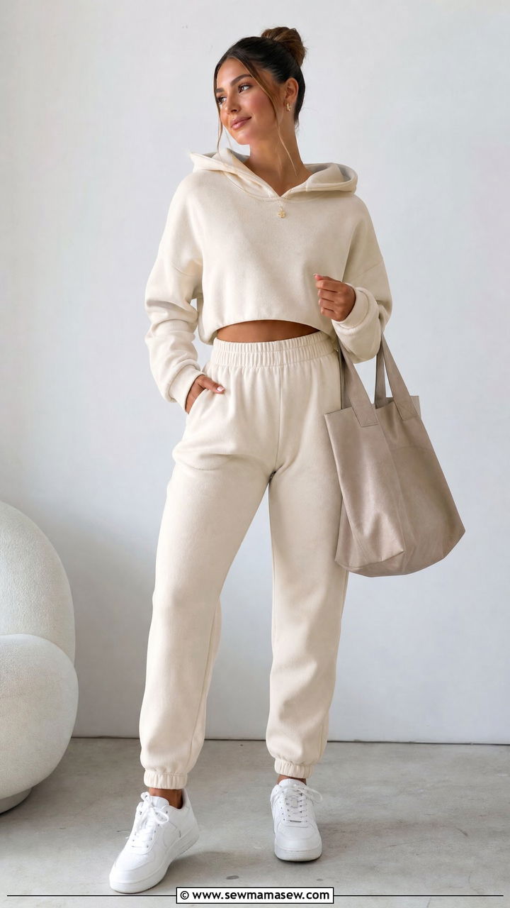 Hoodie Crop Top With Joggers - 20 hoodie crop top outfit ideas