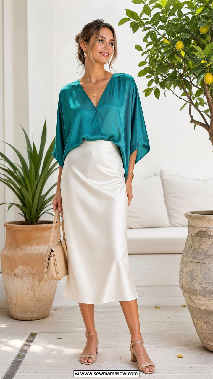 Kaftan Top With A Midi Skirt - 20 kaftan top outfit ideas