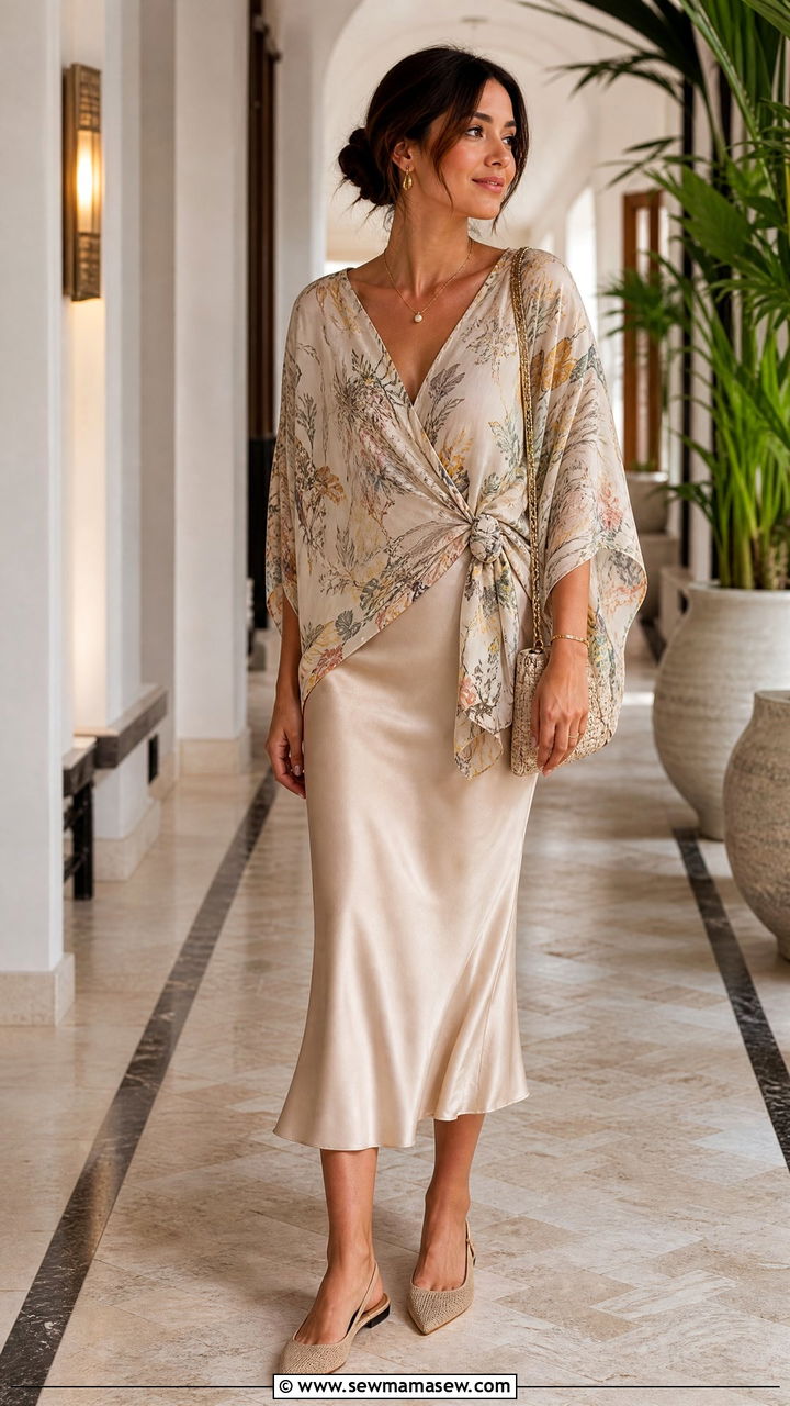 Kaftan Top With A Slip Skirt - 20 kaftan top outfit ideas