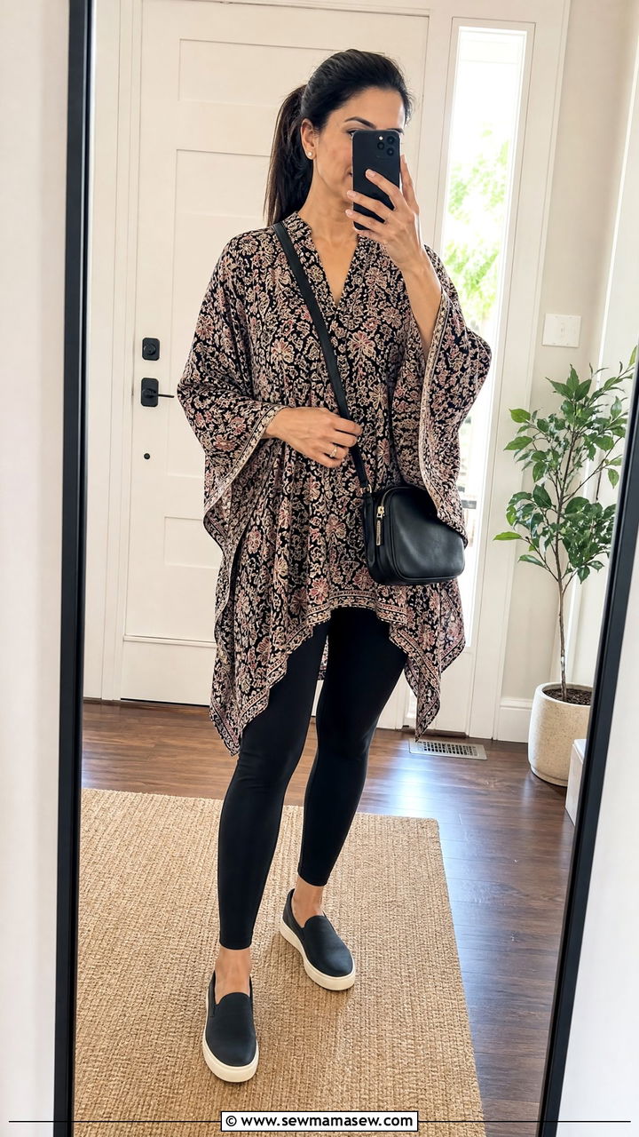 Kaftan Top With Black Leggings - 20 kaftan top outfit ideas