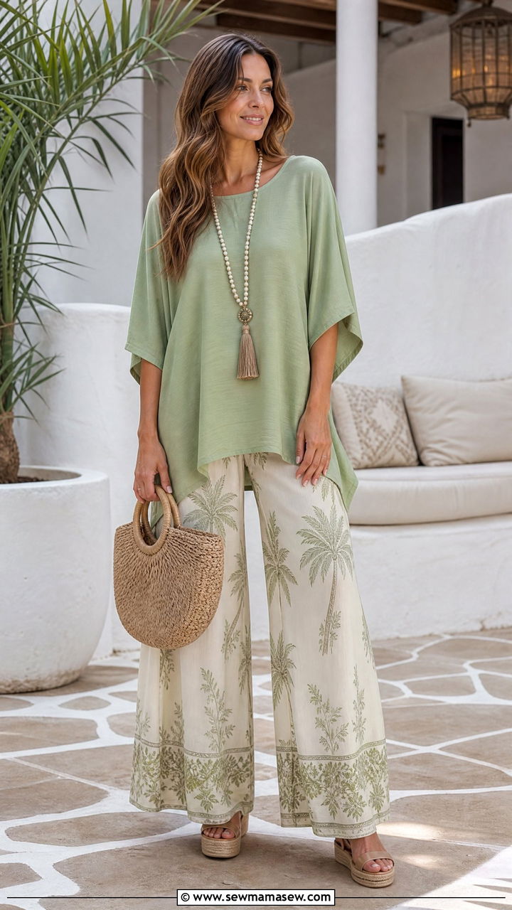 Kaftan Top With Palazzo Pants - 20 kaftan top outfit ideas