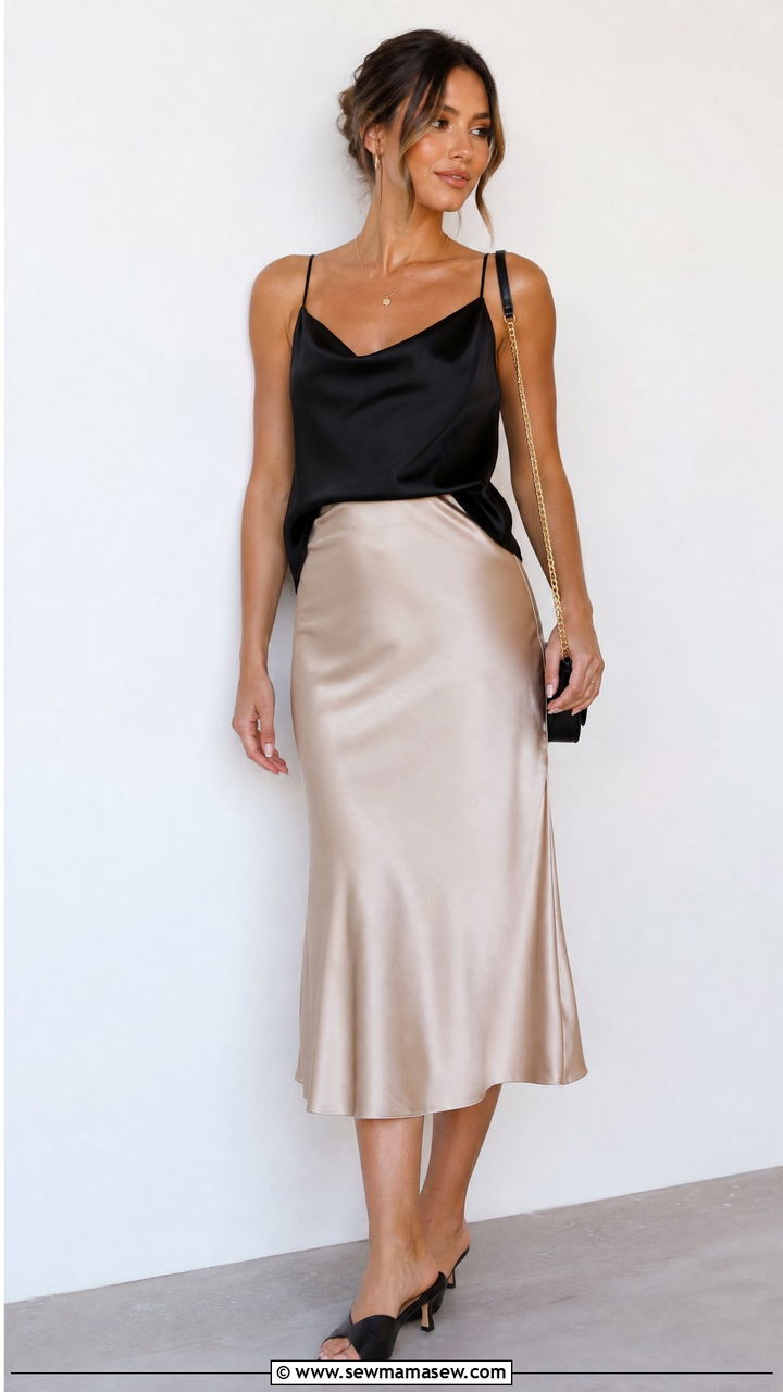 Lace Cami Top With Slip Skirt - 20 lace cami top outfit ideas