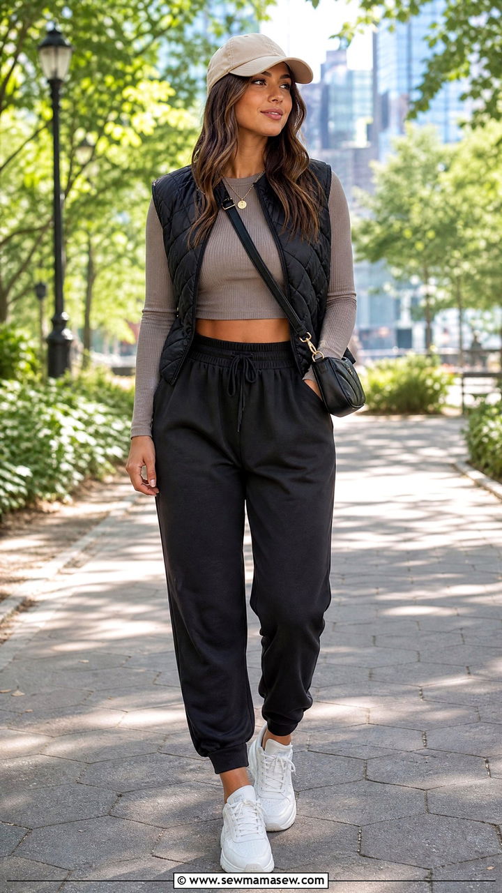 Long Sleeve Crop Top And Joggers Outfit - 20 crop top and joggers outfit ideas