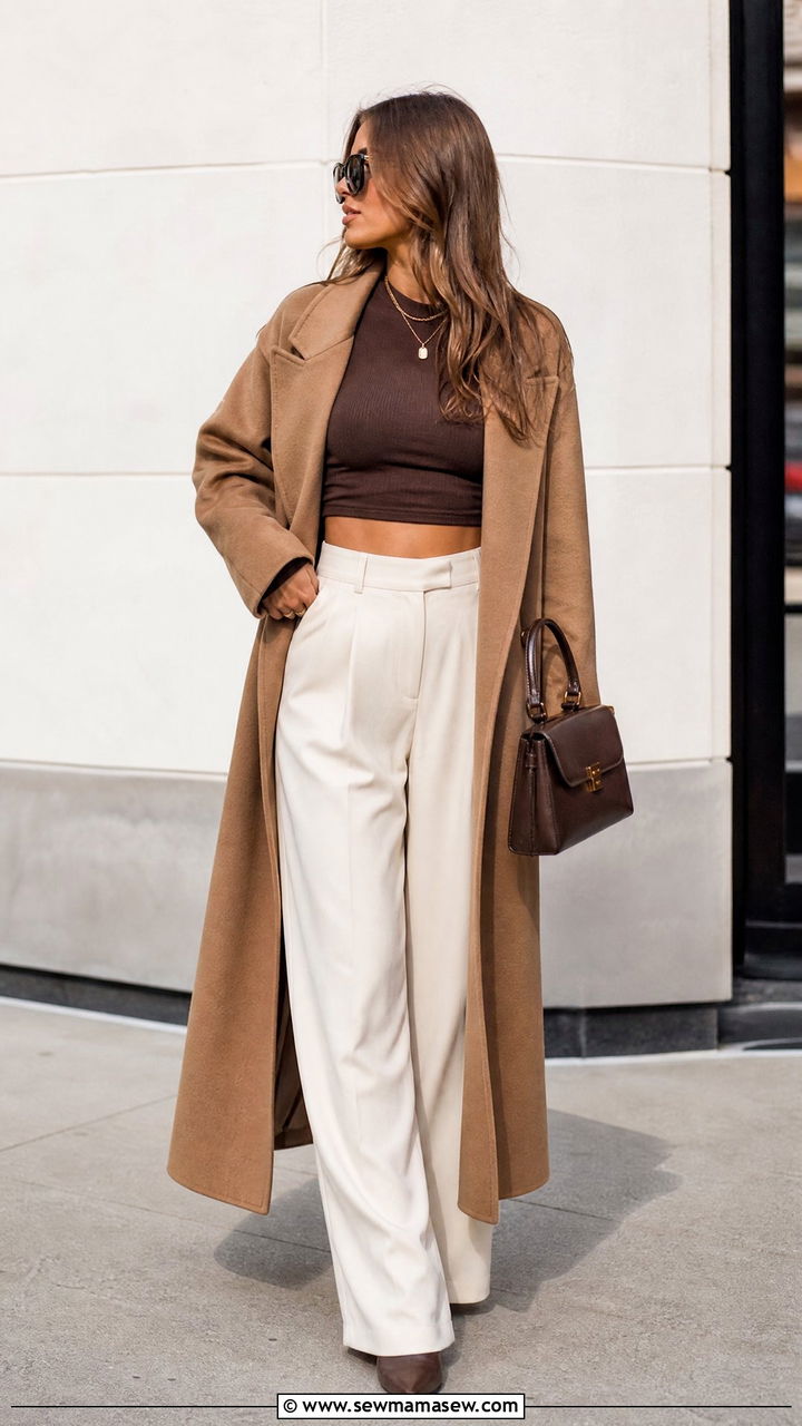 Long Sleeve Crop Top And Wide Leg Pants Outfit - 20 crop top and wide leg pants outfit ideas