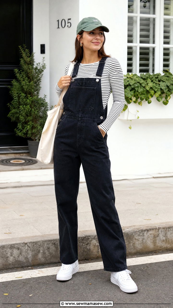 Long Sleeve Top With Overalls - 20 long sleeve top outfit ideas