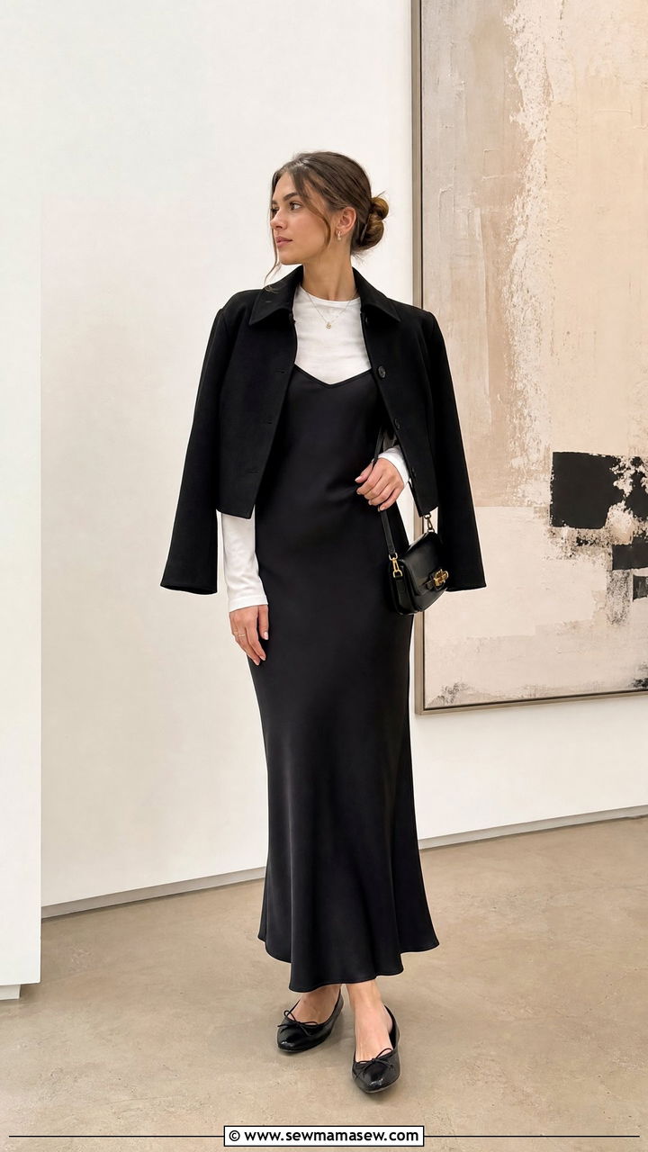 Long Sleeve Top With Slip Dress - 20 long sleeve top outfit ideas