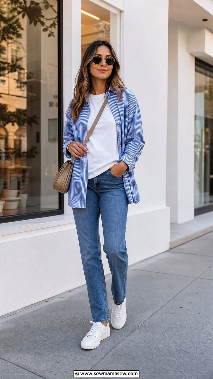 Longline T Shirt With Button Down Shirt - 20 longline t shirt outfit ideas