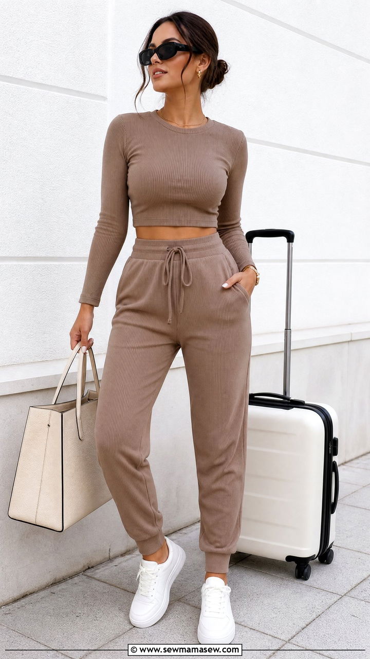 Matching Crop Top And Joggers Set Outfit - 20 crop top and joggers outfit ideas