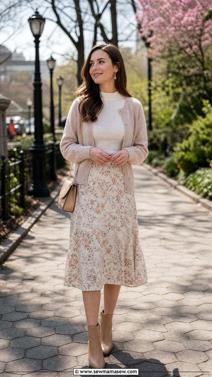 Milkmaid Top With Cardigan And Skirt - 20 milkmaid top outfit ideas