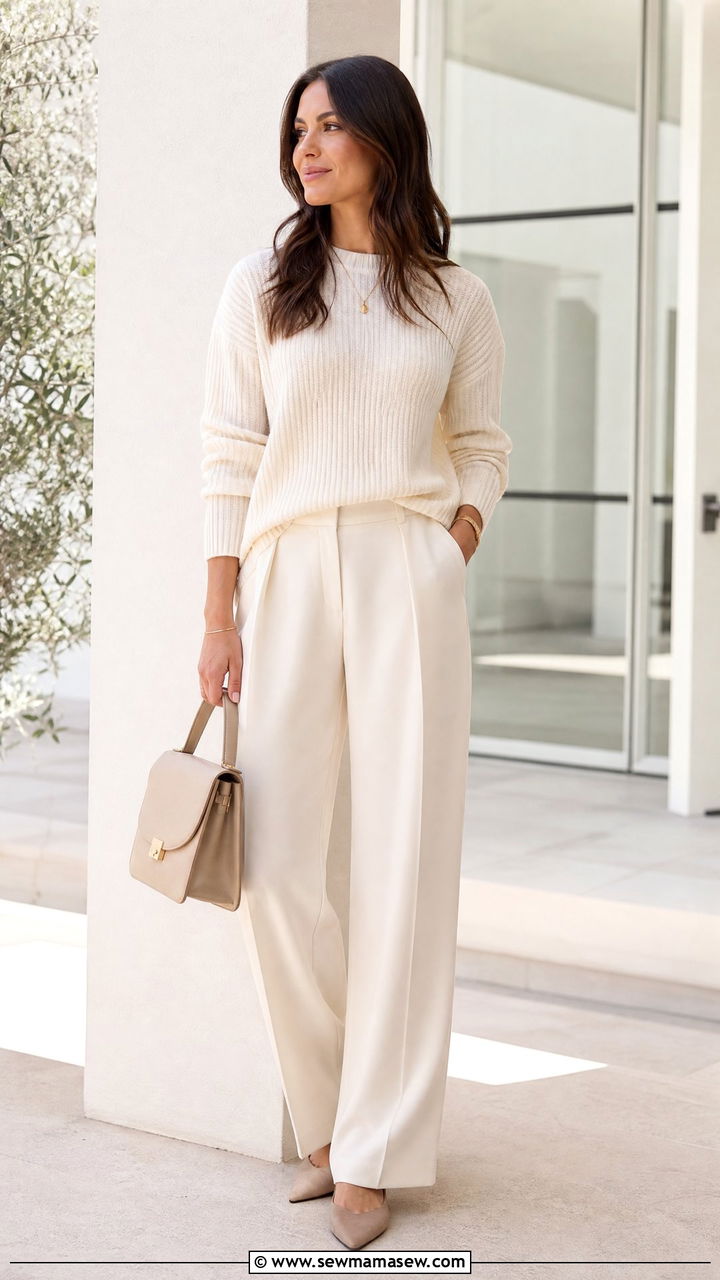 Monochrome Sweater Outfit - 20 sweater outfit ideas