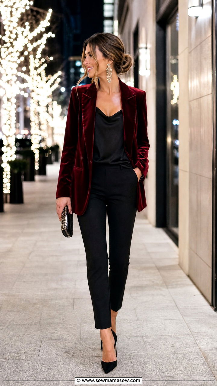 New Years Eve Velvet Blazer Outfit - 20 new years eve top outfit ideas