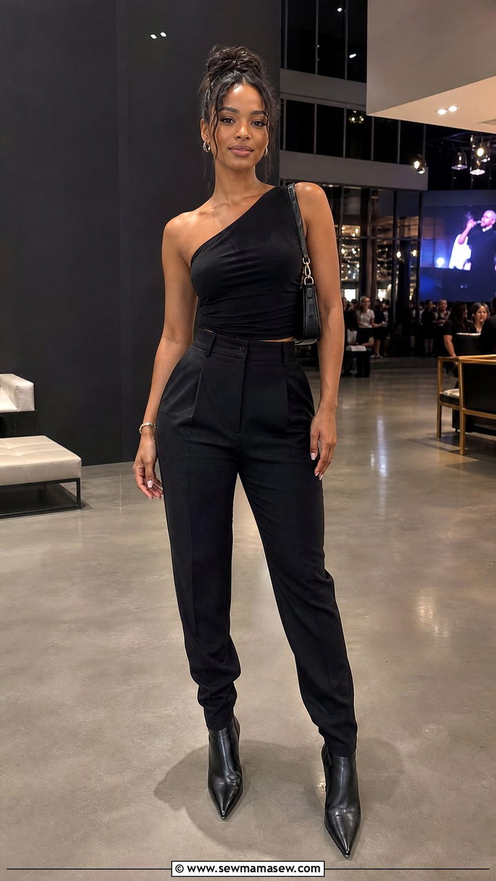 One Shoulder Top Concert Outfit - 20 concert top outfit ideas