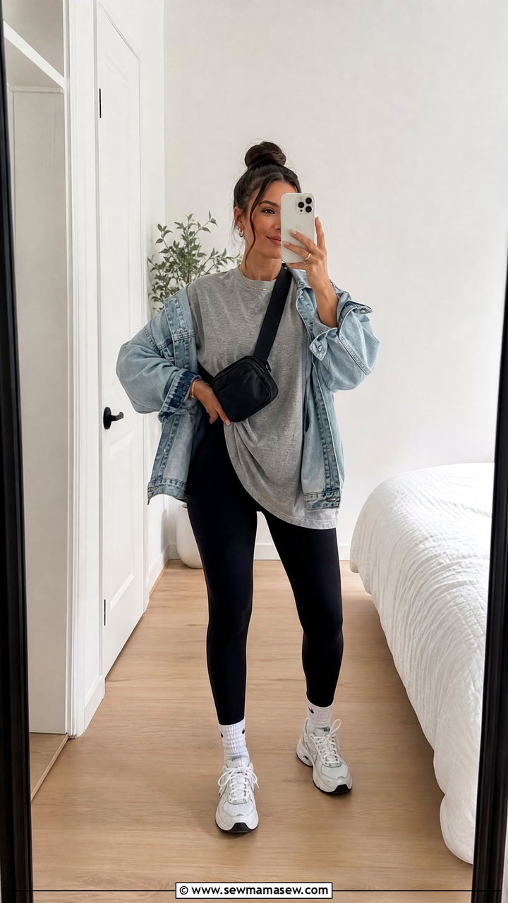 Oversized T Shirt With Leggings - 20 oversized t shirt outfit ideas