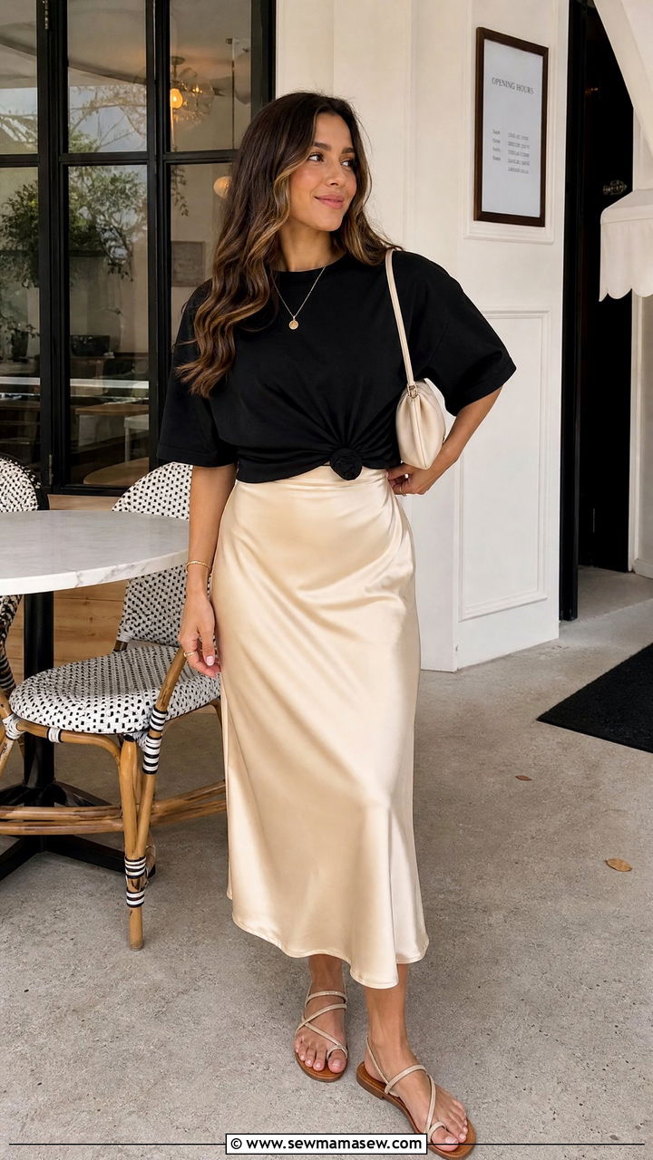 Oversized T Shirt With Midi Skirt - 20 oversized t shirt outfit ideas
