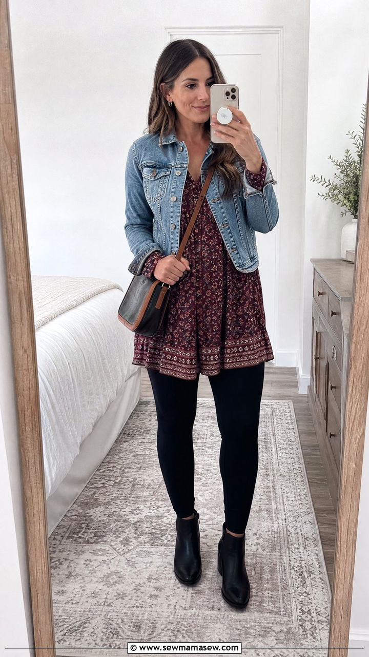 Peasant Tunic Top With Black Leggings - 20 peasant tunic top outfit ideas