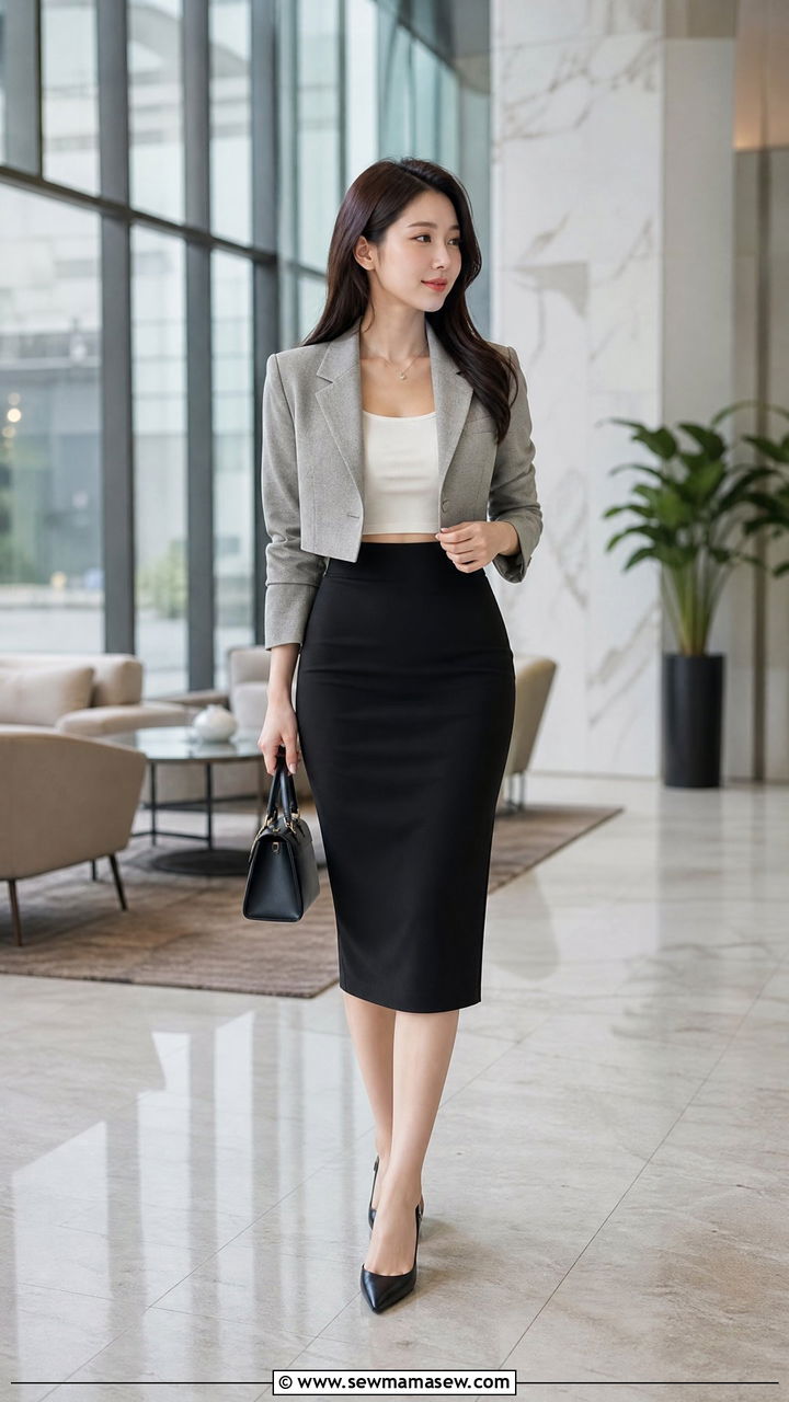 Pencil Skirt Crop Top Outfit - 20 crop top outfits for petite
