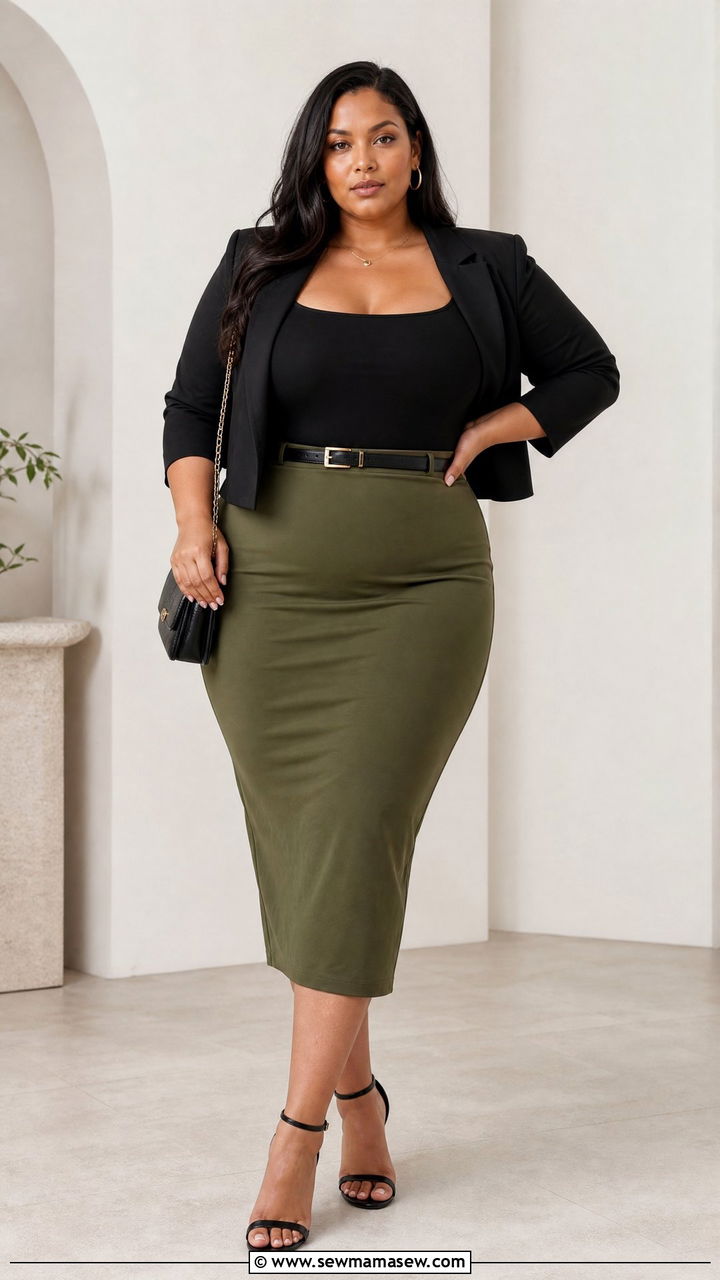 Pencil Skirt Outfit With Bodysuit - 20 plus size pencil skirt outfit ideas