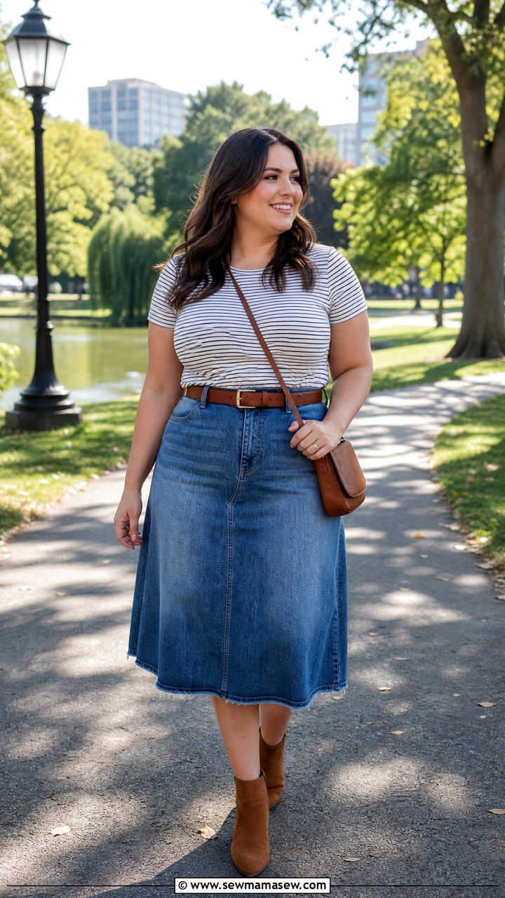 Plus Size A Line Skirt Outfit - 20 plus size outfits to accentuate waist
