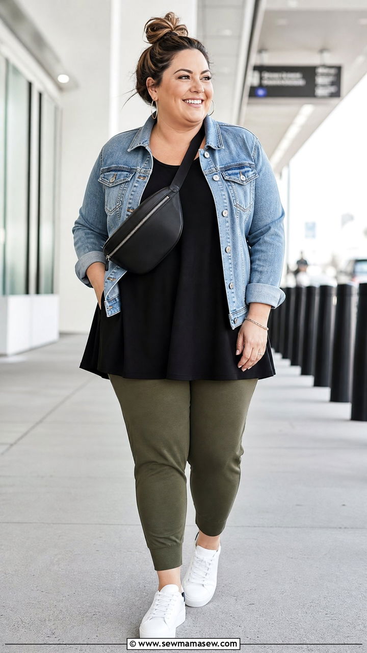 Plus Size A Line Top With Joggers - 20 plus size a line top outfit ideas