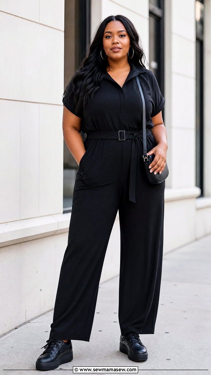 Plus Size All Black Jumpsuit Outfit - 20 plus size all black outfit ideas