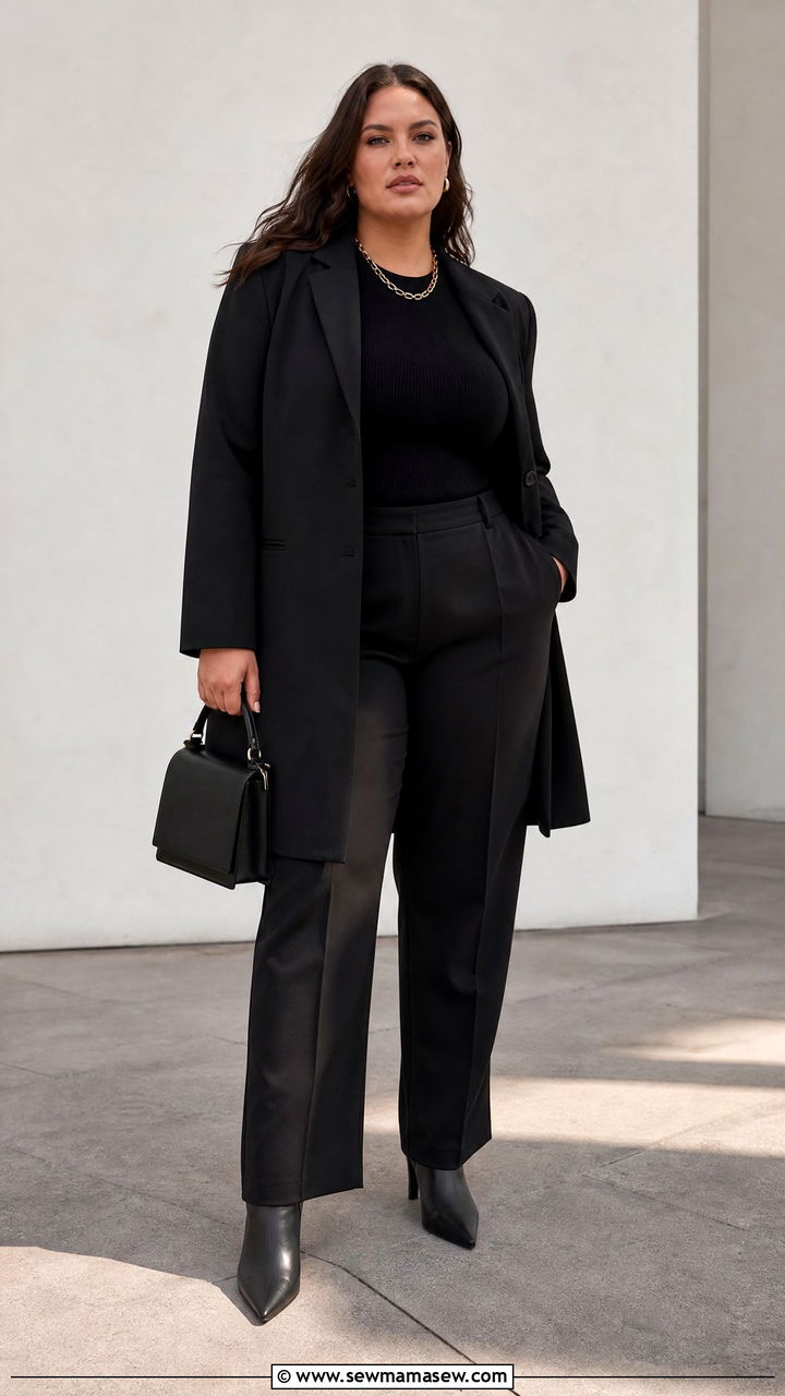 Plus Size All Black Outfit - 20 slimming plus size outfit ideas