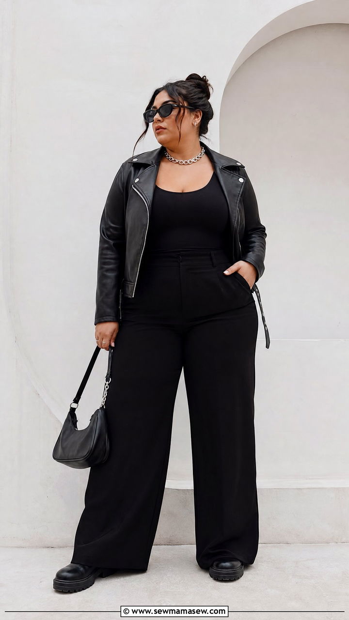 Plus Size All Black Outfit - 20 plus size edgy outfit ideas