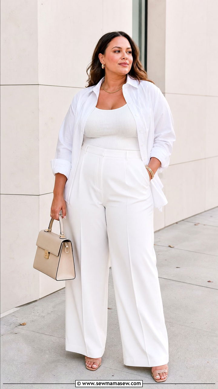 Plus Size All White Outfit - 20 plus size white outfit ideas