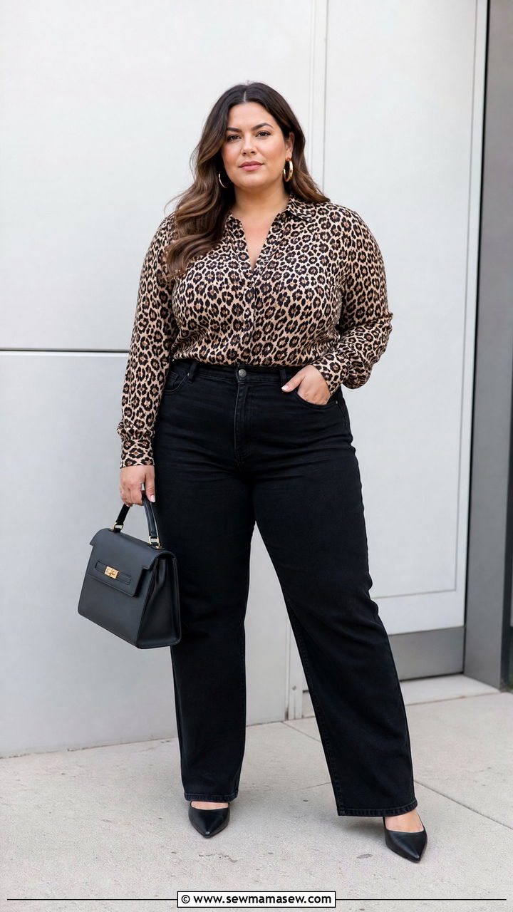 Plus Size Animal Print Top Outfit - 20 plus size statement top outfit ideas