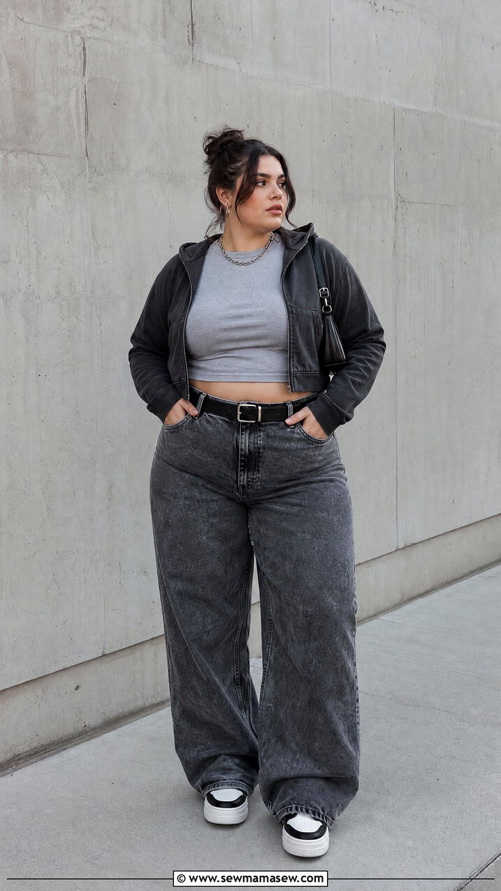 Plus Size Baby Tee Grunge Outfit - 20 plus size grunge top outfit ideas
